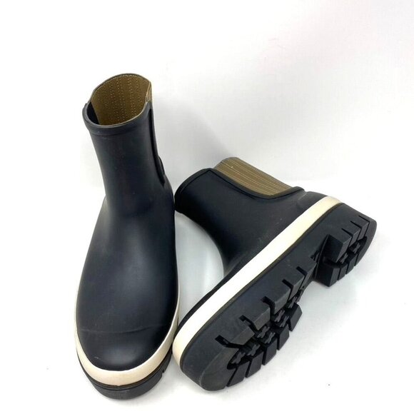 Tory Burch Hurricane Boots Foul Weather Ankle Rain Boots Black Size 9 NWOB - Picture 3 of 13